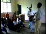Lubasa teaching a bugobogobo song and drum rhythm